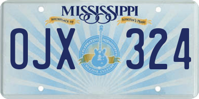 MS license plate OJX324