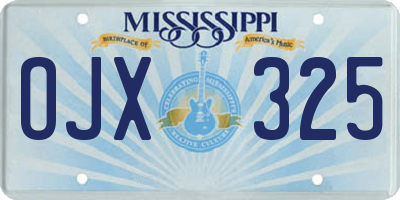 MS license plate OJX325