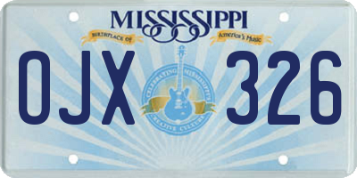 MS license plate OJX326