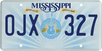 MS license plate OJX327