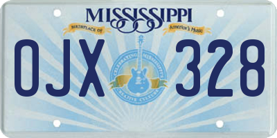 MS license plate OJX328