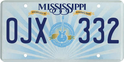MS license plate OJX332
