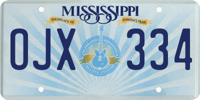MS license plate OJX334