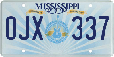MS license plate OJX337