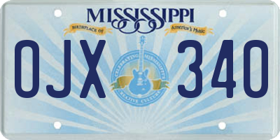 MS license plate OJX340