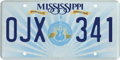 MS license plate OJX341
