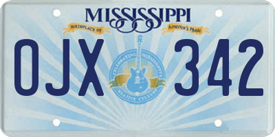 MS license plate OJX342