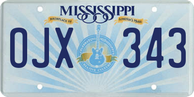 MS license plate OJX343