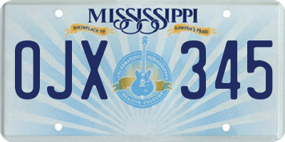MS license plate OJX345