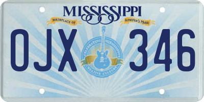 MS license plate OJX346