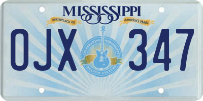 MS license plate OJX347