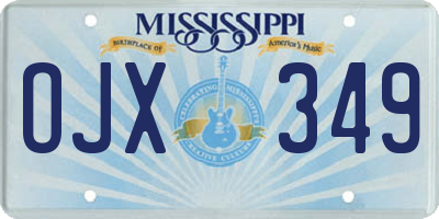 MS license plate OJX349