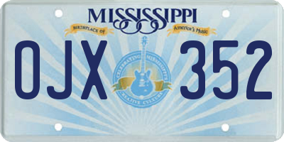 MS license plate OJX352