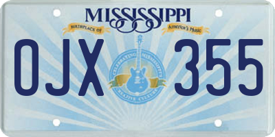 MS license plate OJX355