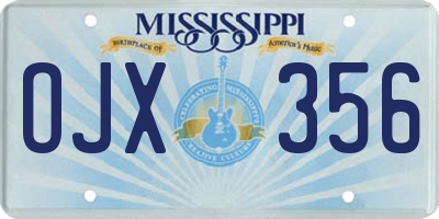 MS license plate OJX356