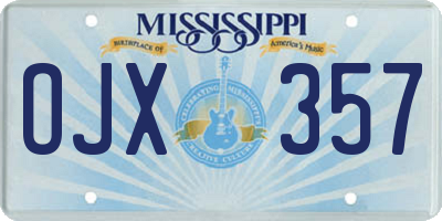 MS license plate OJX357