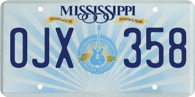 MS license plate OJX358