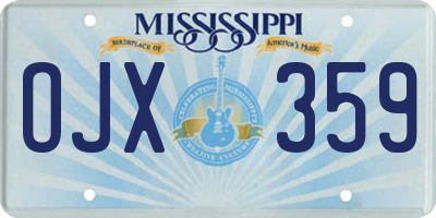 MS license plate OJX359