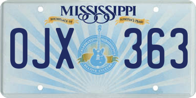 MS license plate OJX363