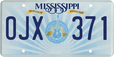 MS license plate OJX371