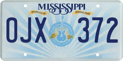 MS license plate OJX372