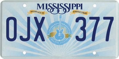 MS license plate OJX377