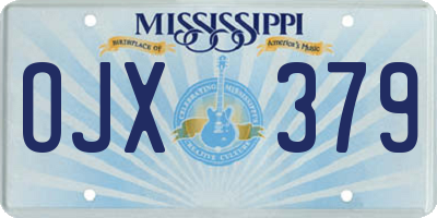 MS license plate OJX379