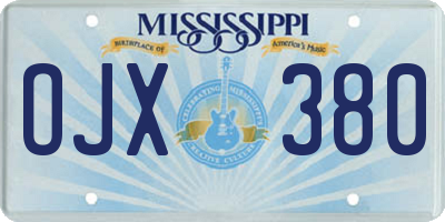 MS license plate OJX380
