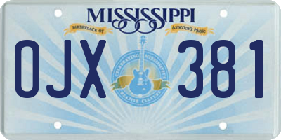 MS license plate OJX381