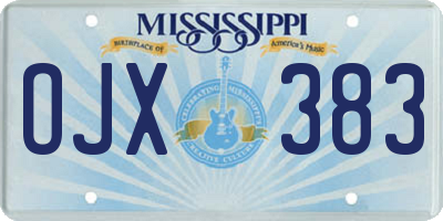 MS license plate OJX383