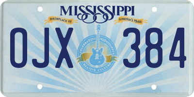 MS license plate OJX384