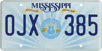 MS license plate OJX385