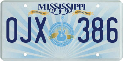 MS license plate OJX386