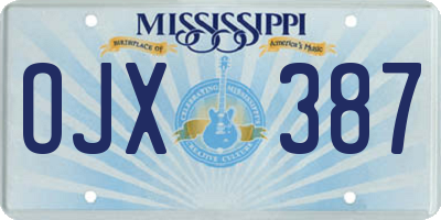 MS license plate OJX387