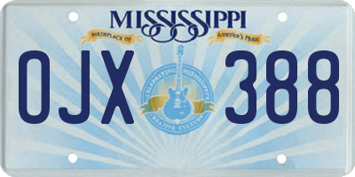 MS license plate OJX388