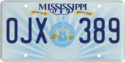 MS license plate OJX389