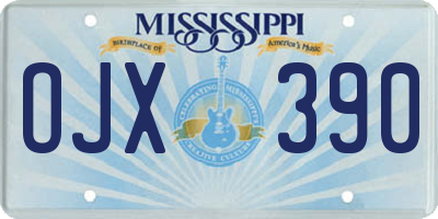 MS license plate OJX390