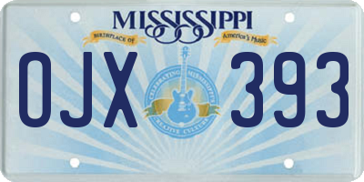 MS license plate OJX393