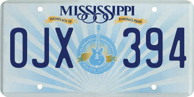 MS license plate OJX394