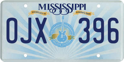MS license plate OJX396