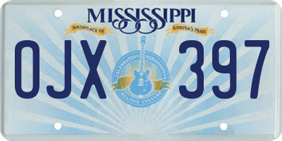 MS license plate OJX397