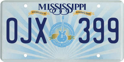 MS license plate OJX399