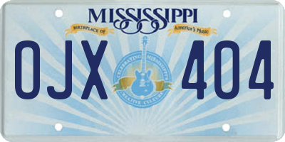 MS license plate OJX404