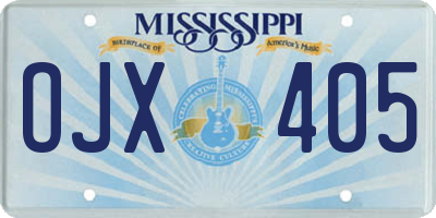 MS license plate OJX405