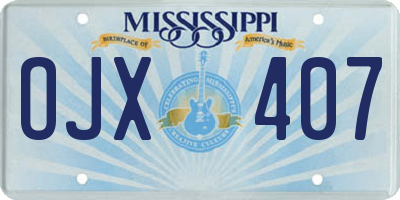 MS license plate OJX407