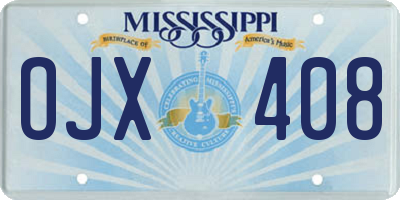 MS license plate OJX408