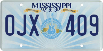 MS license plate OJX409