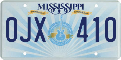 MS license plate OJX410