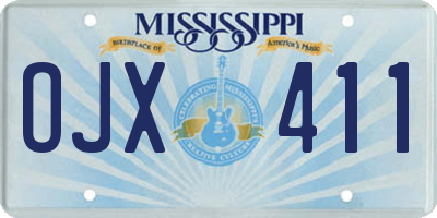 MS license plate OJX411