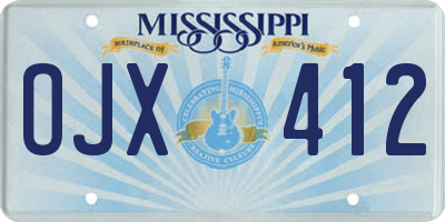 MS license plate OJX412